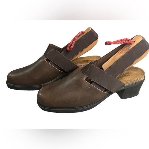 Naot Slingback Shoes Women’s Size 40 L9 Brown Leather Back Strap Sandal - Picture 3 of 8